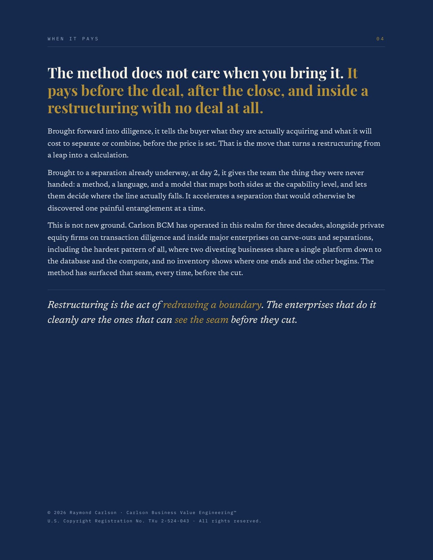 Carlson BCM for Restructuring, page 5
