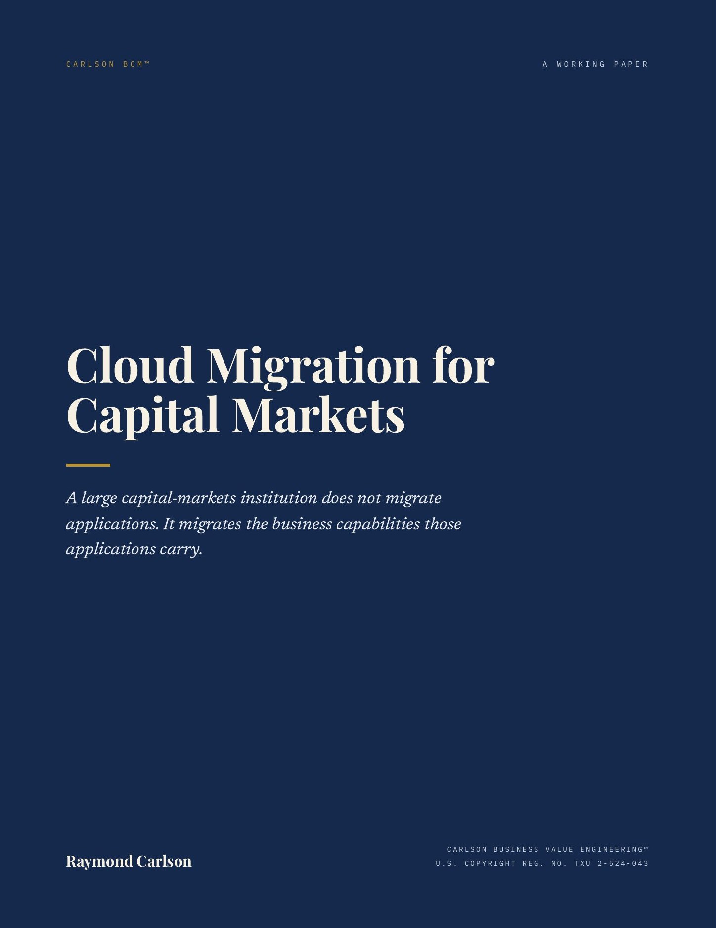 Cloud Migration for Capital Markets, page 1