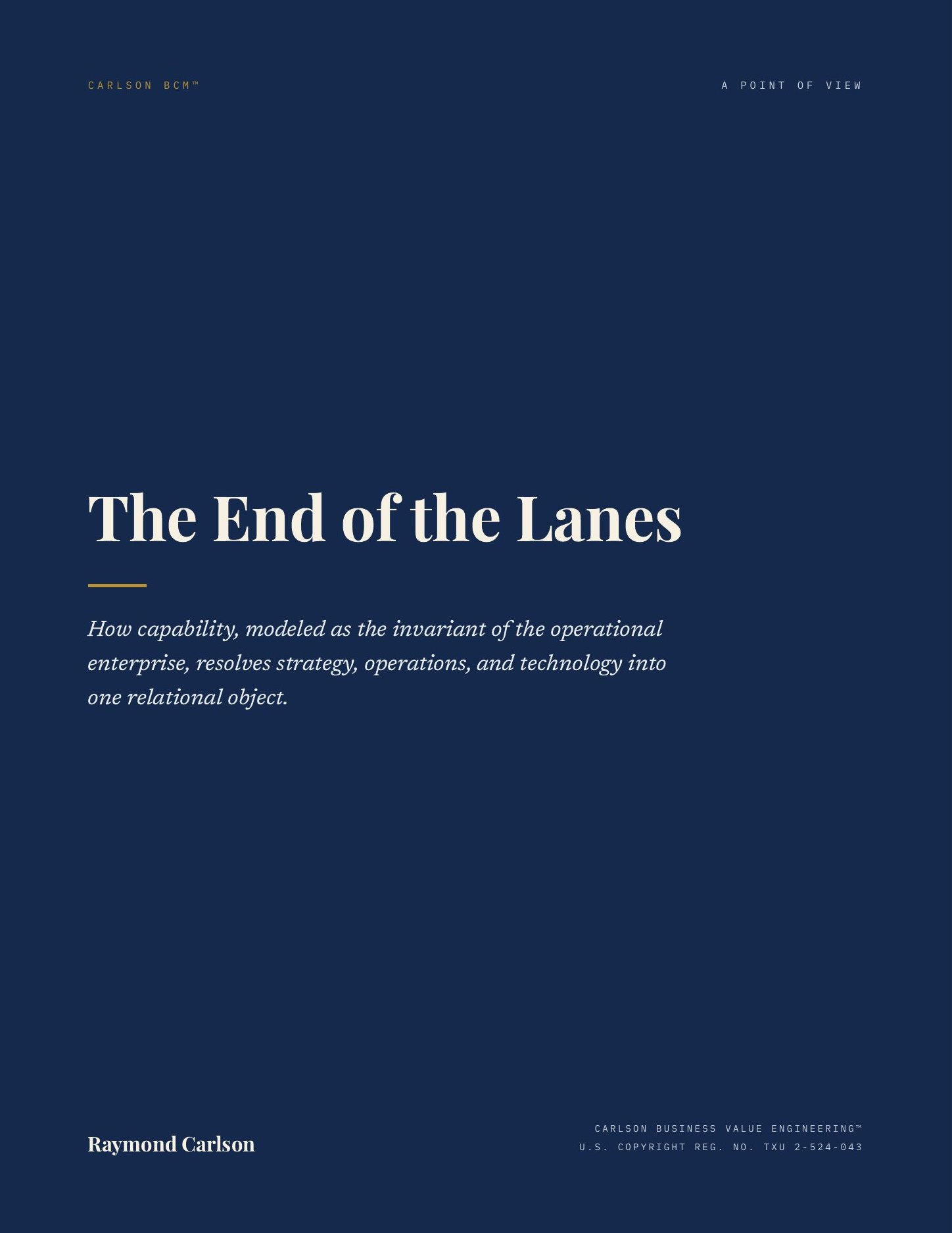 The End of the Lanes, page 1