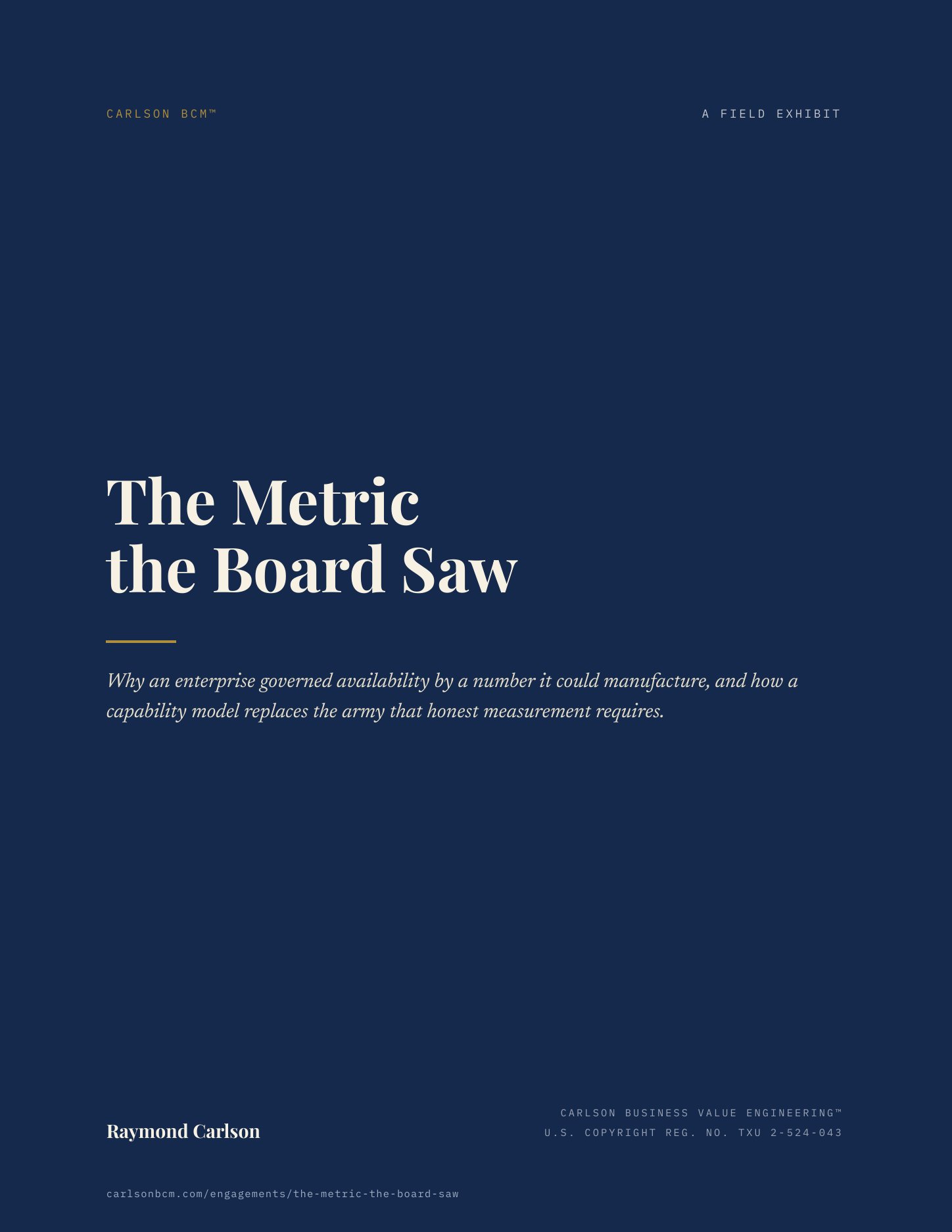 The Metric the Board Saw, page 1