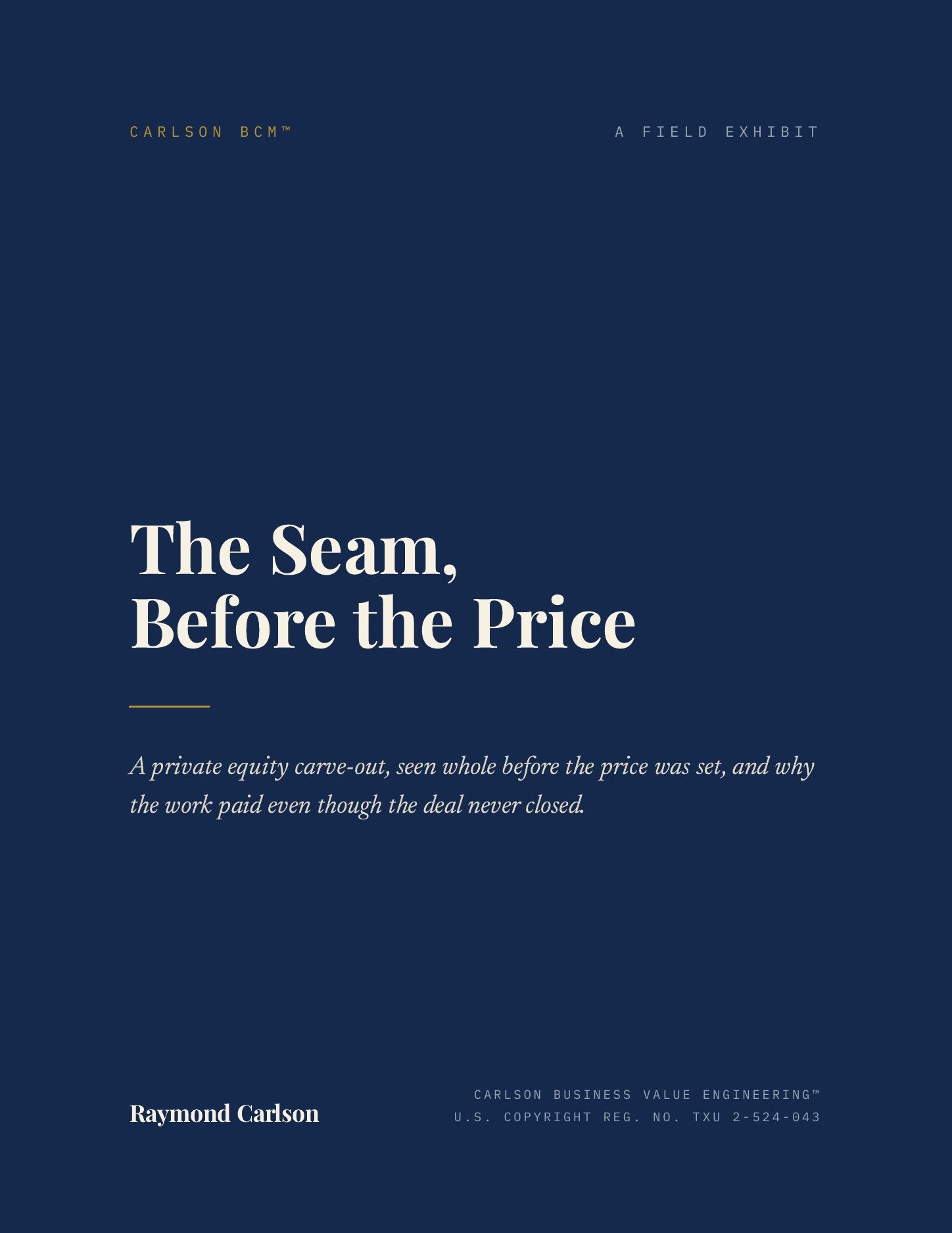 The Seam, Before the Price, page 1